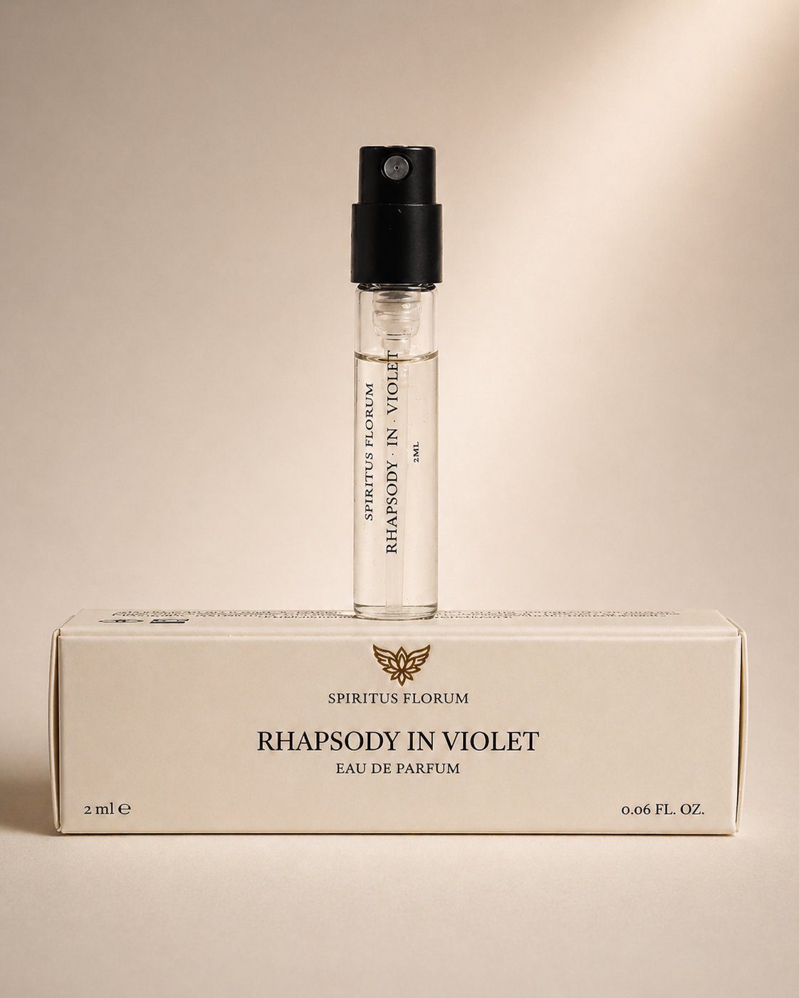 Rhapsody in Violet 2ml sample - sprayer and box