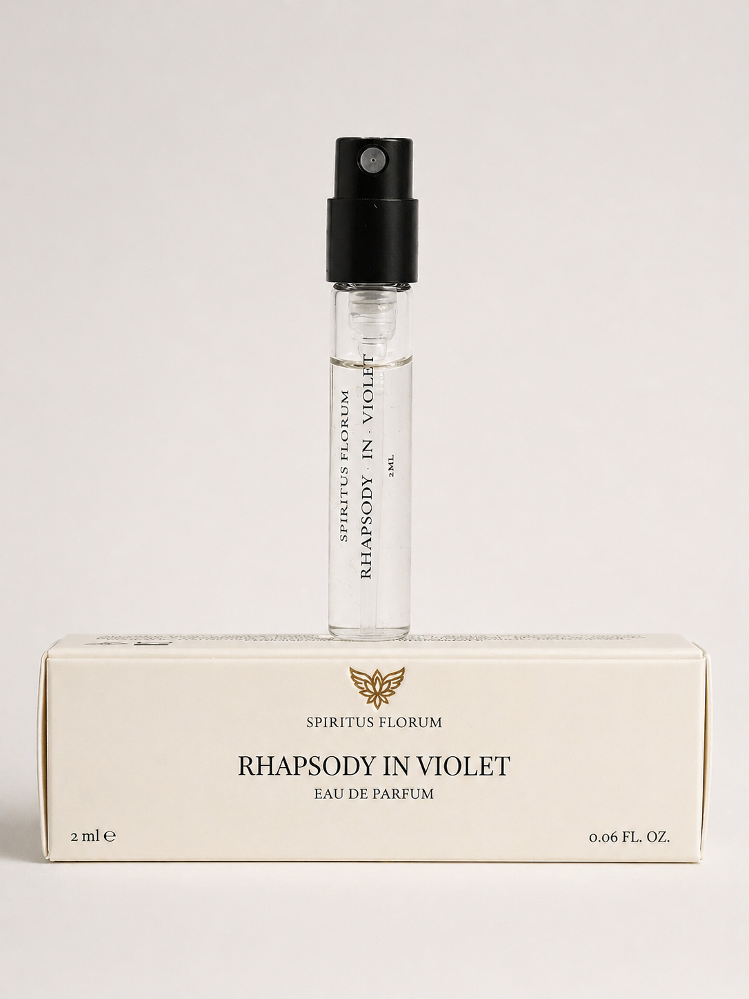 Rhapsody in Violet 2ml sample - sprayer and box